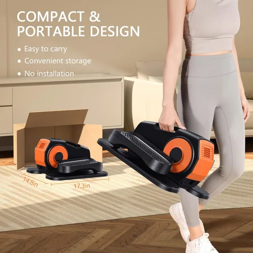 Miniatura 7 de Under Desk Elliptical Machine, 2-in-1 Electric Leg Exerciser for Seniors, Quiet & Compact Pedal Exerciser with Remote, 12 Speed Elliptical Exercise