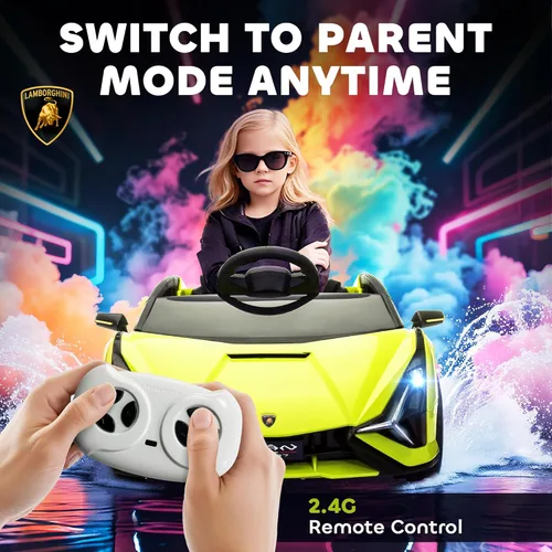 Miniatura 4 de Aosom 12 V Auto de paseo Lamborghini SIAN con licencia, automóvil eléctrico con batería para niños con control remoto, bocina, música y faros
