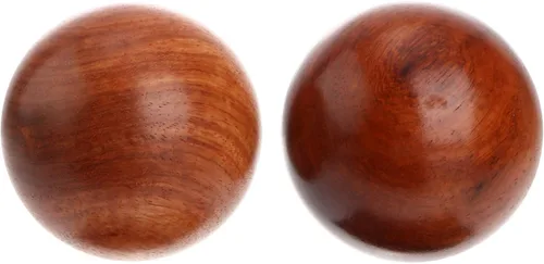 Miniatura 13 de Healifty Bolas de masaje de mano, paquete de 2 bolas de ejercicio de mano de madera de 1.96 pulgadas para estimulación muscular de mano, alivio