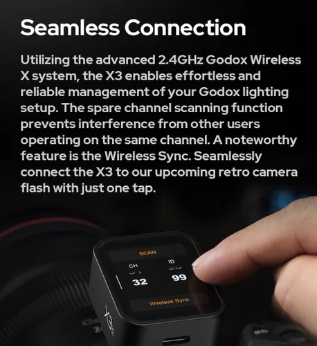 Miniatura 4 de Godox Disparador de flash X3C X3-C para cámara Canon, transmisor de pantalla táctil OLED inalámbrico TTL de 2.4G, compatible con TTL