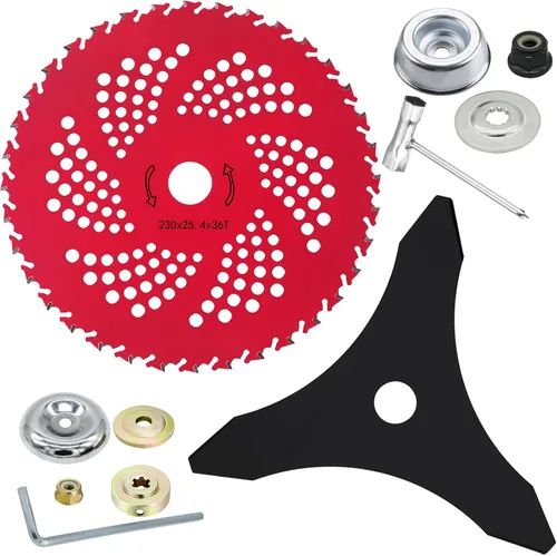 Miniatura 9 de Cuchillas cortadoras de brocha con punta de carburo de 9 pulgadas x 36 dientes y cuchillas de recortadora de malezas de 10 x 80 dientes, hoja Wacker