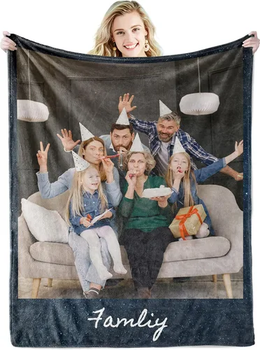 Miniatura 16 de Youltar Regalos personalizados para el día de la madre para mamá, manta de fotos personalizada de hija e hijo, 6 collages de fotos de 30 x 40