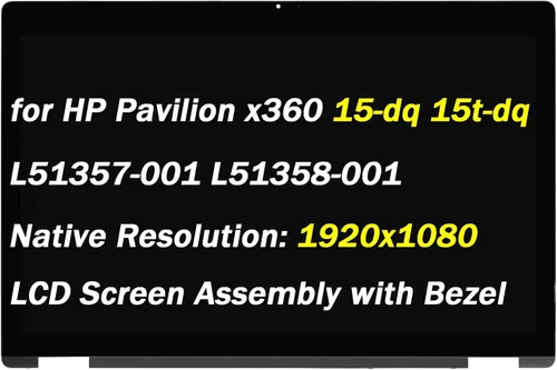 L51357-001 L51358-001 Reemplazo para HP Pavilion x360 15-dq 15t-dq 15-dq000 15t-dq000 15t-dq100 15-dq1000 15-dq0000 15.6 " 30Pin LCD Asamblea del