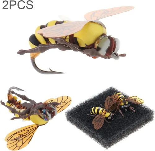 Miniatura 8 de 2 señuelos de pesca con mosca de abeja, señuelos de pesca de trucha de abejorro, pesca con mosca