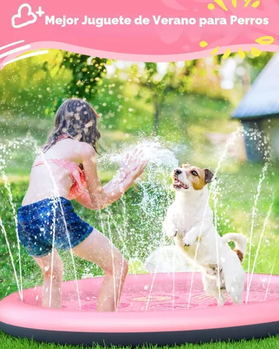 Miniatura 2 de Peteast Alfombrilla Antisalpicaduras Antideslizante con Estampado de Rosquilla Rosa para Niños y Perros de 0.58 mm de Grosor, Piscina Rociadora