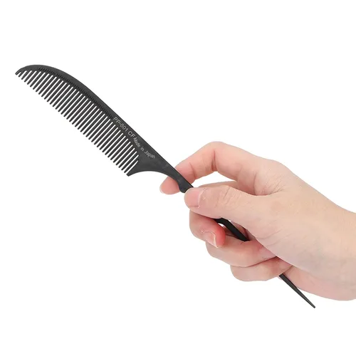 Miniatura 7 de BORDSTRACT Peine de cola de rata, dientes finos de fibra de carbono resistentes al calor, peines de presión para estilista (negro-01)