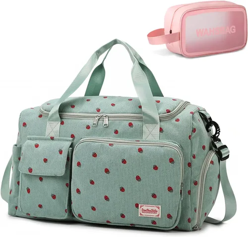 Miniatura 57 de Bolsa de Gimnasio Pequeña para Mujer, Bolsa de Lona de Viaje, Bolsa de Fin de Semana con Compartimento para Zapatos