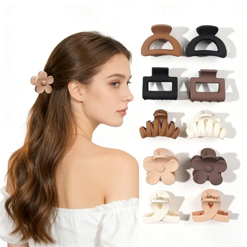 Miniatura 13 de Ivyu Pinzas para el cabello – 8 paquetes de pinzas pequeñas negras para mujeres, mini pinzas para el cabello de 1.57 pulgadas, accesorios de peinado