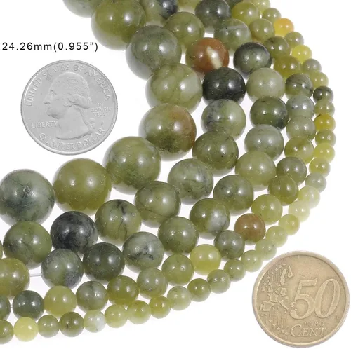 Miniatura 3 de Cuentas de piedra natural de 0.394 pulgadas (0.394 in) de jade sureño redondas y sueltas, piedra energética de cristal curativo, potencia curativa