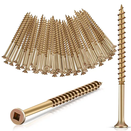 Dreyoo 50 tornillos de reparación para piso, tornillos universales para reparación de pisos, para madera dura/vinilo/alfombras, fijador de huecos de