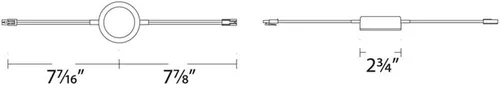Miniatura 2 de WAC Lighting, Luz de disco LED individual con doble cable de plomo de 6 pulgadas 3-CCT seleccionable 2700K-3000K-3500K Voltaje de línea en blanco