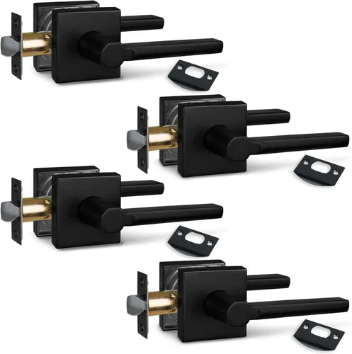 Miniatura 73 de NEWBANG Palanca de puerta de cama/baño para privacidad Baño e interior Manija de cerradura de puerta en negro mate envejecido, HD1601-DB-BK-1P