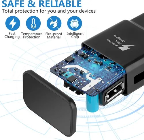 Miniatura 2 de Paquete de 2 adaptadores de carga rápida adaptables para Samsung Galaxy S26 S25 S24 S23 S22 S21 S20 S10 Plus S9 S8 S7 A57 A36 A26 A17 A15 A14 A13