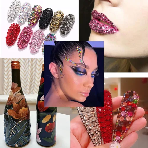 Miniatura 6 de NOOEPC Gemas Faciales Gemas para Cabello, Joyas Autoadhesivas para la Cara Joyas para Ojos Diamantes de Imitación 3/4/5/6 mm Gemas Faciales DIY