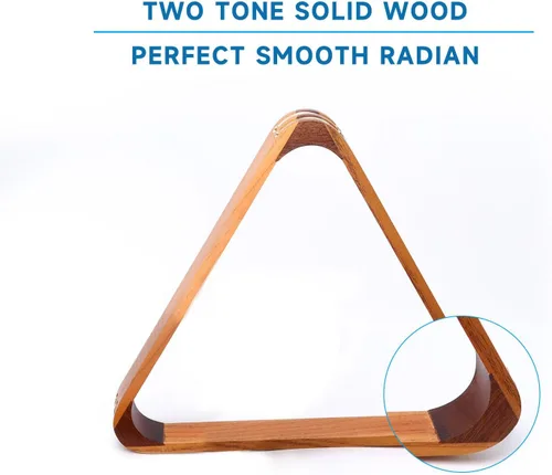 Miniatura 3 de GSE Games & Sports Expert Triángulo de Billar de Madera Maciza para 8 Bolas / Rombo para 9 Bolas, Porta Bolas de Billar para Bolas de Billar