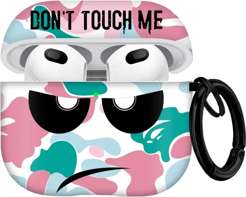 Miniatura 20 de Funda para Airpods Pro, Don't Touch Me for Airpods Pro Cover con llavero suave y linda funda a prueba de golpes para mujeres y hombres, compatible