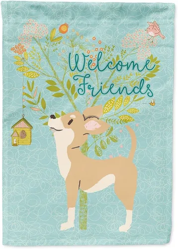 Miniatura 87 de Caroline's Treasures BB7594GF Bandera de jardín de Husky siberiano con texto en inglés "Welcome Friends" - Bandera decorativa para patio exterior