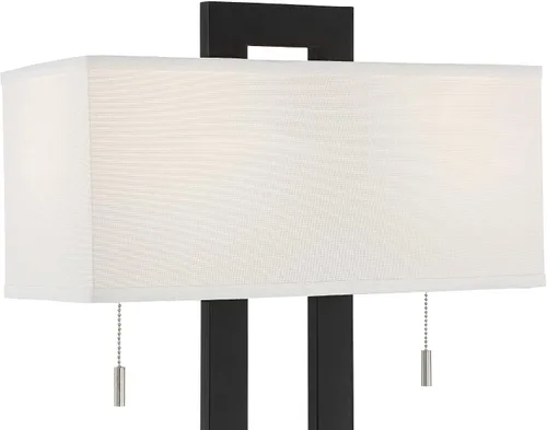 Miniatura 6 de 360 Lighting Neil - Juego de 2 lámparas de mesa rectangulares rústicas modernas de 26 pulgadas de alto, cadena de tracción de puerto USB, pantalla
