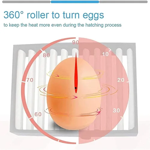 Miniatura 5 de Incubadora de huevos con capacidad para 120 huevos LED de giro automático de huevos y control de temperatura, ventilación automática, incubadoras