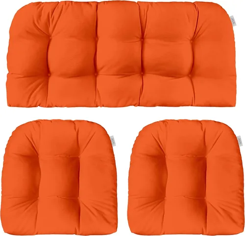 Miniatura 21 de RSH DECOR: Sunbrella - Juego de 3 cojines de mimbre copetudos 41 x 19 pulgadas y 19 x 19 pulgadas Fabricado con tela de rendimiento Sunbrella