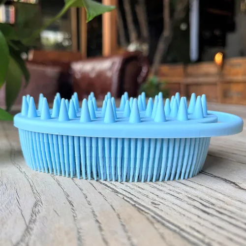 Miniatura 32 de Cepillo sensorial prémium para niños o autismo, limpiador corporal de silicona suave, 2 en 1, cepillos sensoriales para terapia ocupacional, esponja