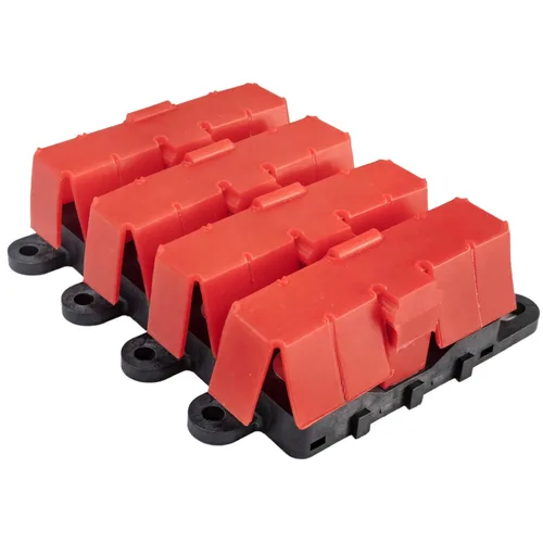 Miniatura 20 de GLOSO Portafusible Mega atornillado con cubierta negra (fusible no incluido) Perno M8 Clasificación de 500 amperios