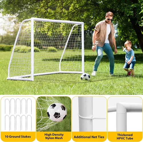 Miniatura 4 de F2C Red de fútbol para patio trasero, marco de acero para niños, ayuda de entrenamiento de tiro portátil para adultos con bolsa de transporte