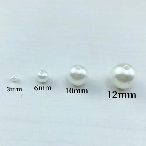 Miniatura 3 de 1000 cuentas de perlas para manualidades, perlas de resina de 0.236 pulgadas para hacer joyas, cuentas redondas a granel con agujero para collares