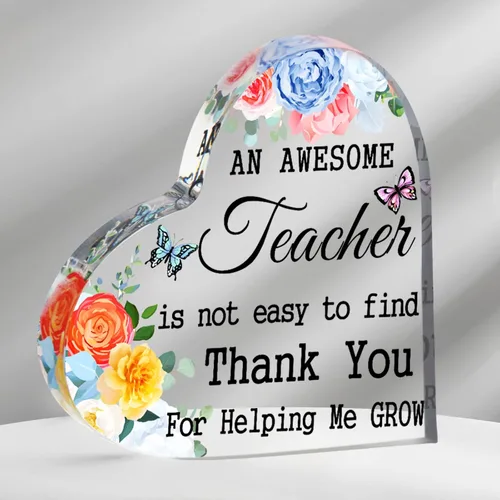 Miniatura 8 de Yookeer Regalos de agradecimiento para profesores, regalo de agradecimiento para maestros, letrero acrílico, recuerdo y pisapapeles, agradecimiento