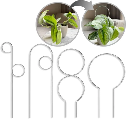Pequeño enrejado de metal para plantas de interior, estacas de metal para plantas trepadoras, soporte para plantas en maceta, orquídeas, Monstera,