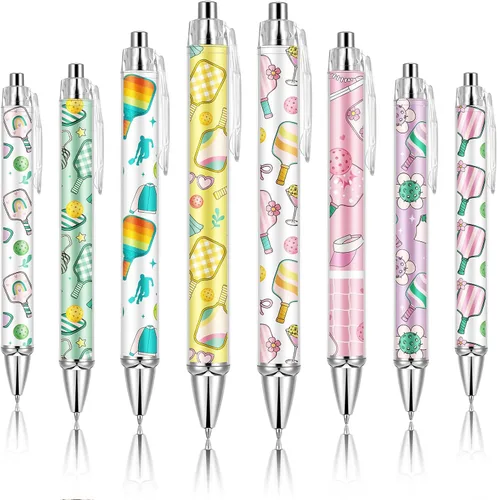 Miniatura 12 de Ireer 8 bolígrafos de bola para mujeres 1.00 mm de tinta negra lindos y elegantes, bolígrafos de punta fina de escritura suave para estudiantes