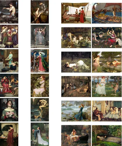 Miniatura 2 de Calcomanías grandes (24 piezas de 2.5 x 3.5 pulgadas) John William Waterhouse Museo Antiguo Pintura Arte Retro Poster Reimpresión Doce