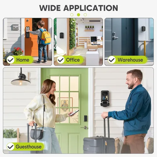 Miniatura 8 de BKNOOU Caja de bloqueo de llave resistente e impermeable para exteriores, caja de bloqueo de pared de gran capacidad para llaves con código, caja