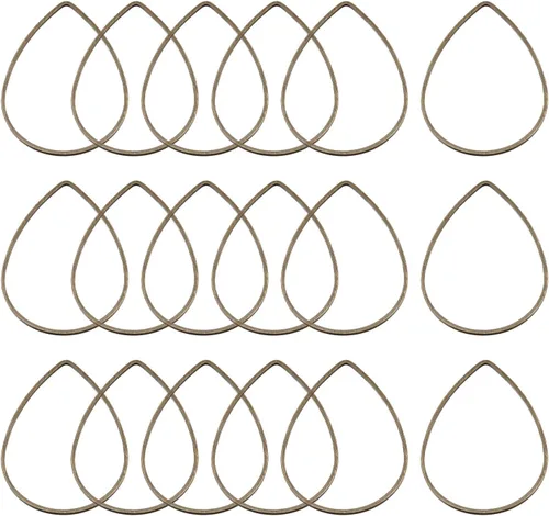 Miniatura 12 de MECCANIXITY Enlace de aro con cuentas de lágrima, bisel abierto para hacer joyas de aretes bronce