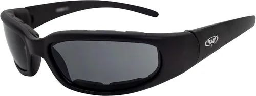 Global Vision Chicago - Lentes de sol acolchados para motocicleta para hombres y mujeres, color negro con lentes ahumados, seguridad RX-ABLE