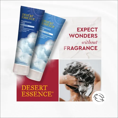 Miniatura 6 de Desert Essence Acondicionador sin fragancia, suave, sin parabenos, gluten ni crueldad, suaviza y suaviza el cabello, sin residuos de aceite