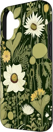 Miniatura 2 de Green Botanical Flower Pattern, Boho Flowers Case for iPhone 16