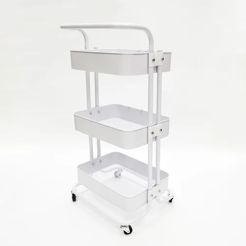 Miniatura 6 de FixtureDisplays® Carrito rodante de 3 niveles para el hogar y el negocio Suministros de artesanía de almacenamiento Organización Carrito con ruedas