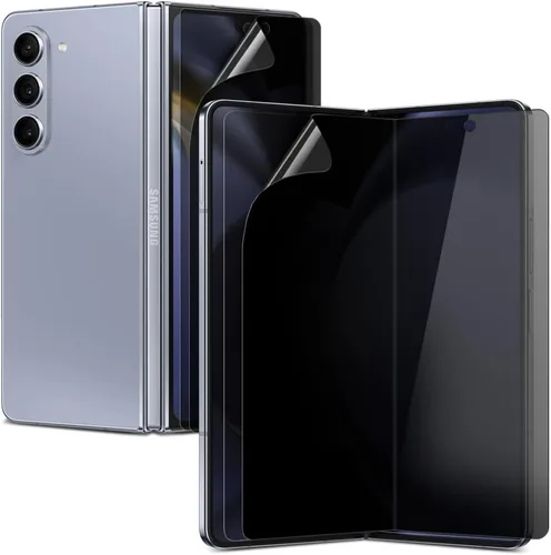 Miniatura 8 de [Paquete de 2+2] Protector de pantalla anti-espía para Samsung Galaxy Z Fold 3, 2 piezas en el interior + 2 piezas frontal flexible EPU película