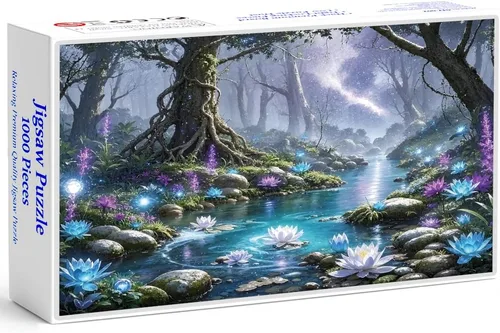 Rompecabezas para adultos de 1000 piezas – Rompecabezas coloridos con temática de río de bosque fantástico, divertido juego familiar, desafiante