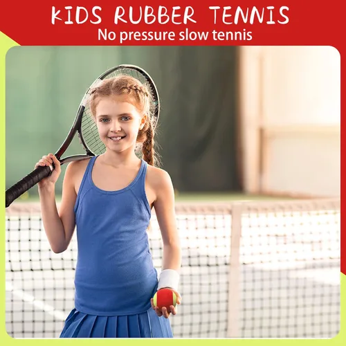 Miniatura 5 de 24 pelotas de tenis para niños, 75% de baja compresión etapa 3 pelotas de tenis a granel para principiantes, máquina de pelota, entrenamiento