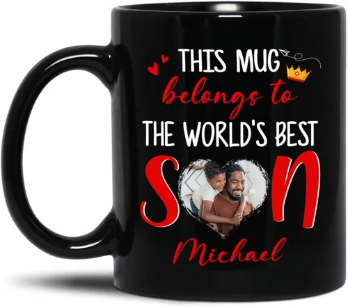 Miniatura 13 de Taza de café personalizada con texto en inglés «To My Son Never Forget That I Love You To Knock You To Knock You Down This Old Wolf Will Have Your