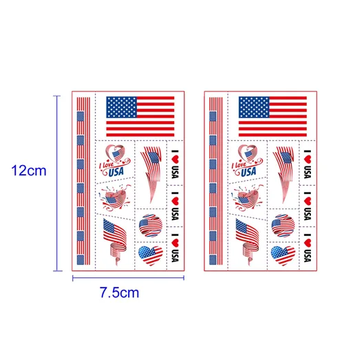 Miniatura 4 de 40 tatuajes temporales de la bandera estadounidense para partido de la Copa Mundial de Fútbol de Qatar 2022, calcomanías impermeables para hombres