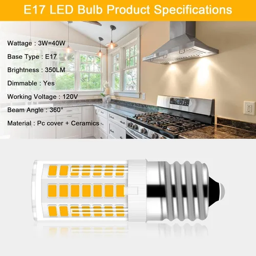Miniatura 2 de KEI D28x KEL 2816x Bombilla para refrigerador 3W E17 Bombilla LED para nevera Kei 125 V 40 W Focos para electrodomésticos, 5304522314 5304517886