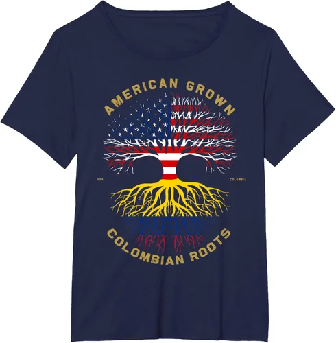 Miniatura 15 de Camiseta de regalo con la bandera de Estados Unidos con árbol de raíces colombianas