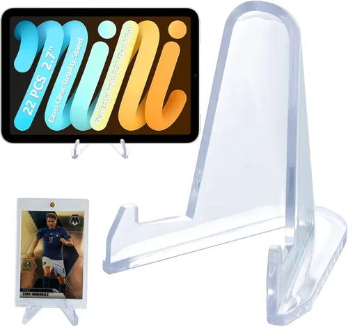 Miniatura 7 de LRANFOW Soporte de tarjetas de acrílico grueso, soporte para mini caballete, soportes para tarjetas deportivas, soporte de tarjetas graduadas
