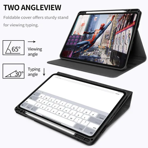 Miniatura 6 de H HOLIMET Funda para iPad Pro de 11 pulgadas 2022 4ª/3ª/2ª/1ª Generación 2021/2020/2018 con soporte para lápiz, cuero PU protector con bolsillo