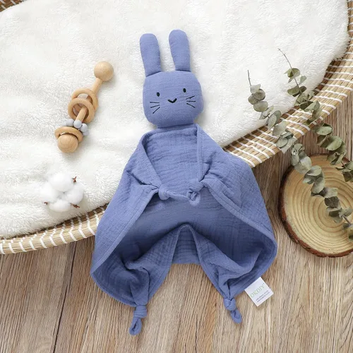 Miniatura 7 de Mantas de conejo de algodón orgánico para bebés, manta de seguridad con forma de conejito para bebés recién nacidos, Lovies para bebés, regalos