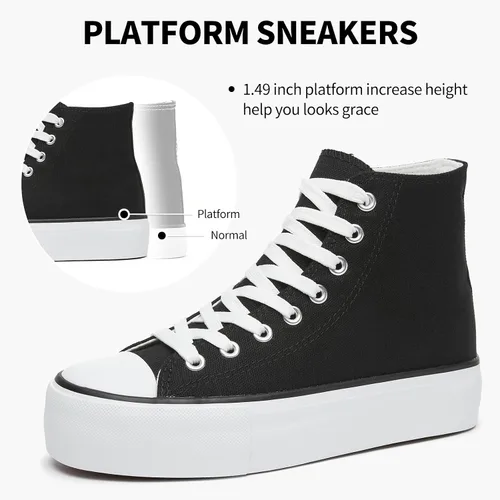 Miniatura 2 de Zapatos deportivos de plataforma blanca para mujer, zapatos de lona de moda para mujer