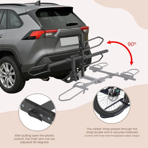 Miniatura 5 de ABORON Soporte para Triciclo, Soporte de Enganche para Triciclo de Neumáticos Gruesos de 5" para SUV, Camión, Furgoneta, RV, Se Ajusta a Receptor